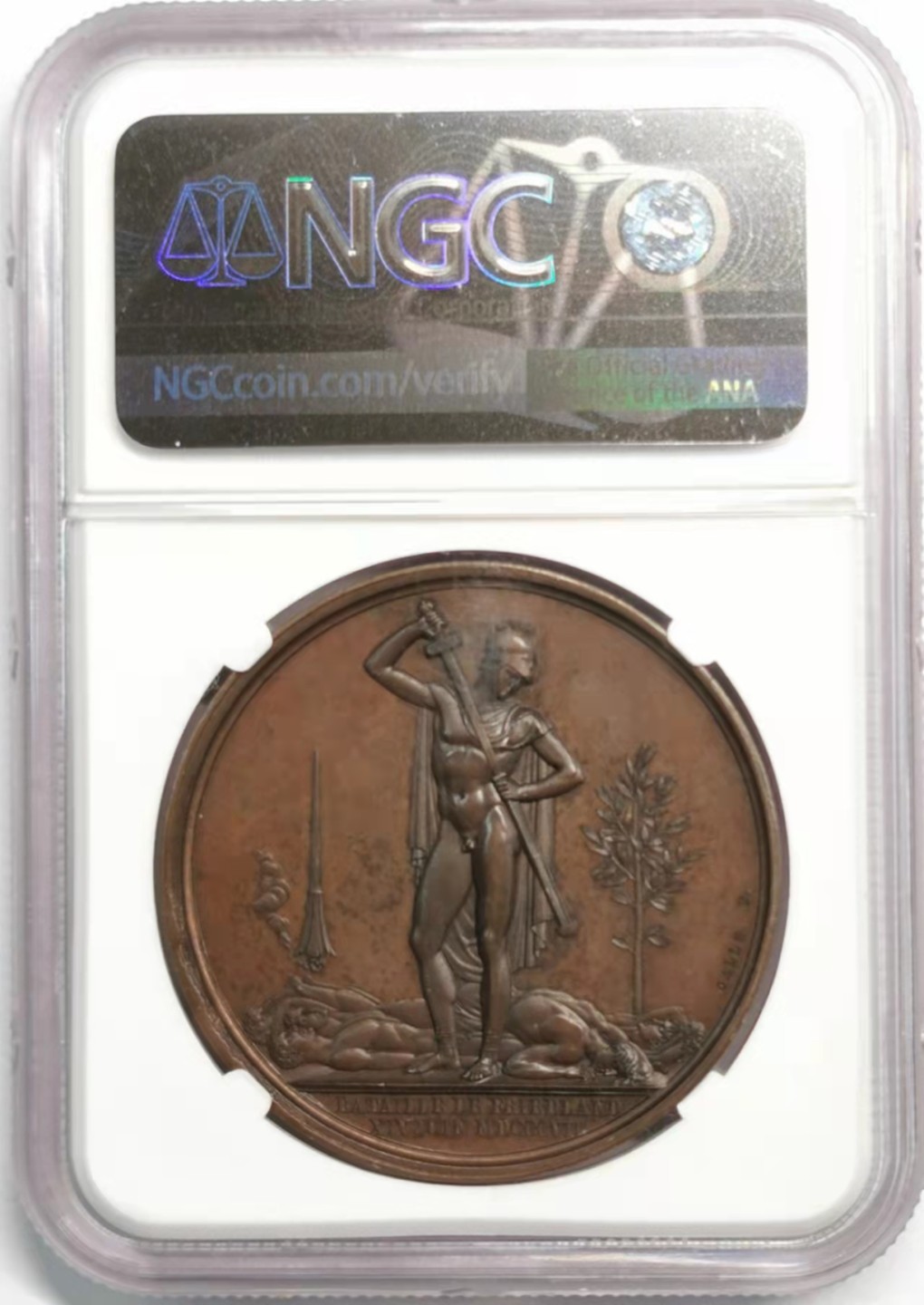 凡希社世界钱币微拍第一百九十二期 荐！1807法国弗里德兰战役纪念铜章NGC-MS64铜色优美！