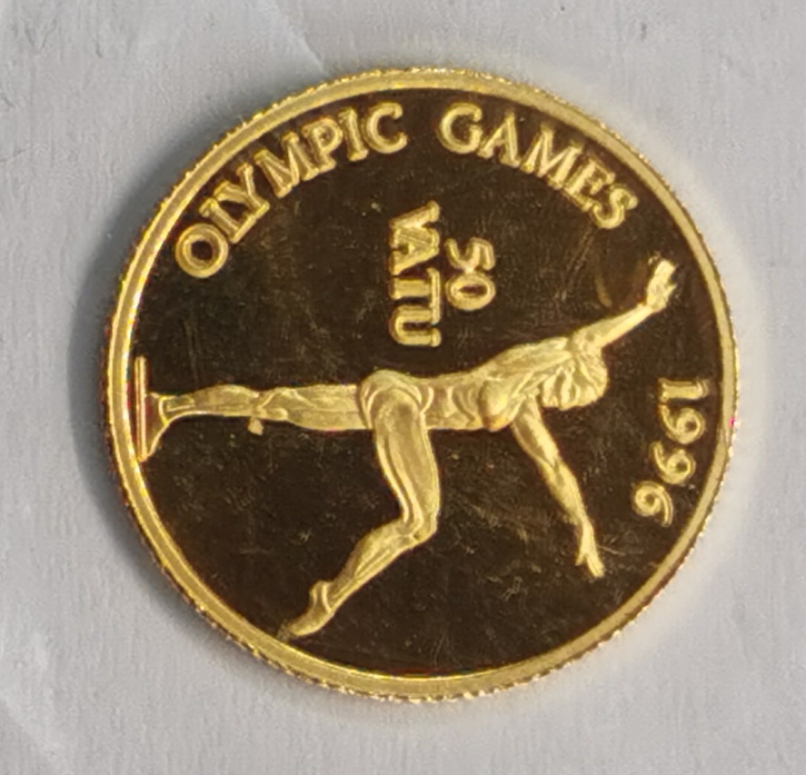 凡希社世界钱币微拍第一百九十二期 1997瓦努阿图奥运会纪念金币 1.25g 917金