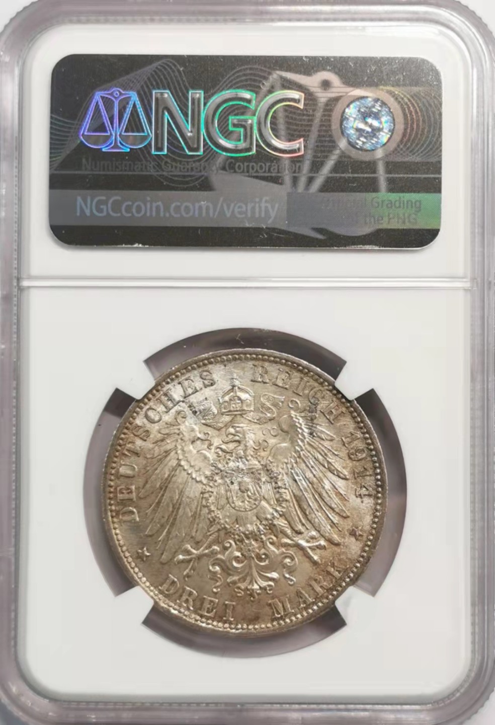 凡希社世界钱币微拍第一百九十二期 1914巴伐利亚3马克NGC-MS64