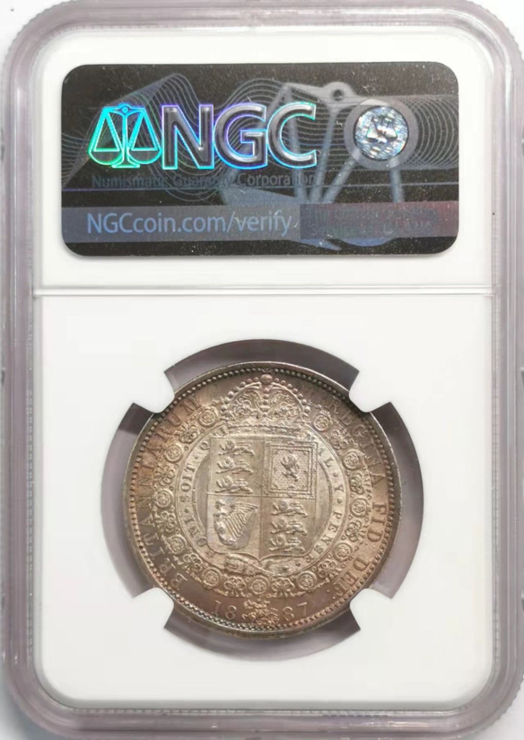 凡希社世界钱币微拍第一百九十二期 1887英国老维高冠1/2克朗NGC-AU58