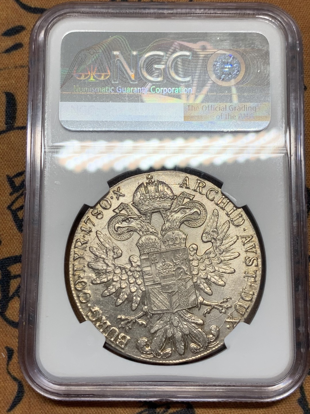 《竞宝斋》第39，40场-本周日，周一2场连拍（全场顺丰包邮） NGC 评级 奥地利 1780年 大奶妈 泰勒银币 双须版 原味包浆 细节不不错