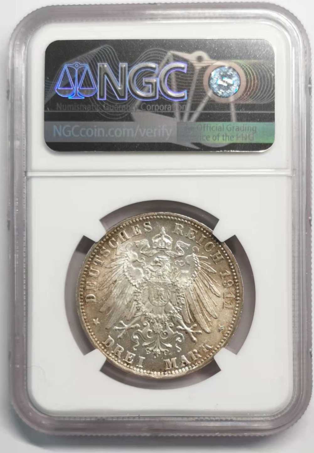 凡希社世界钱币微拍第一百九十二期 1911巴伐利亚3马克银币NGC-MS65