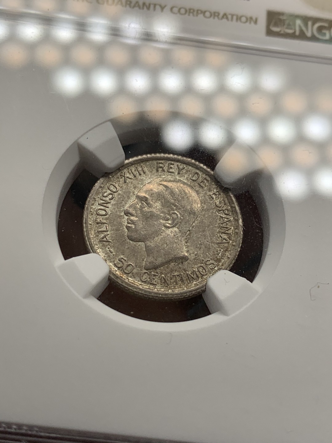 《竞宝斋》第39，40场-本周日，周一2场连拍（全场顺丰包邮） NGC MS63 西班牙 1926年 阿方索十三世 50分 银币