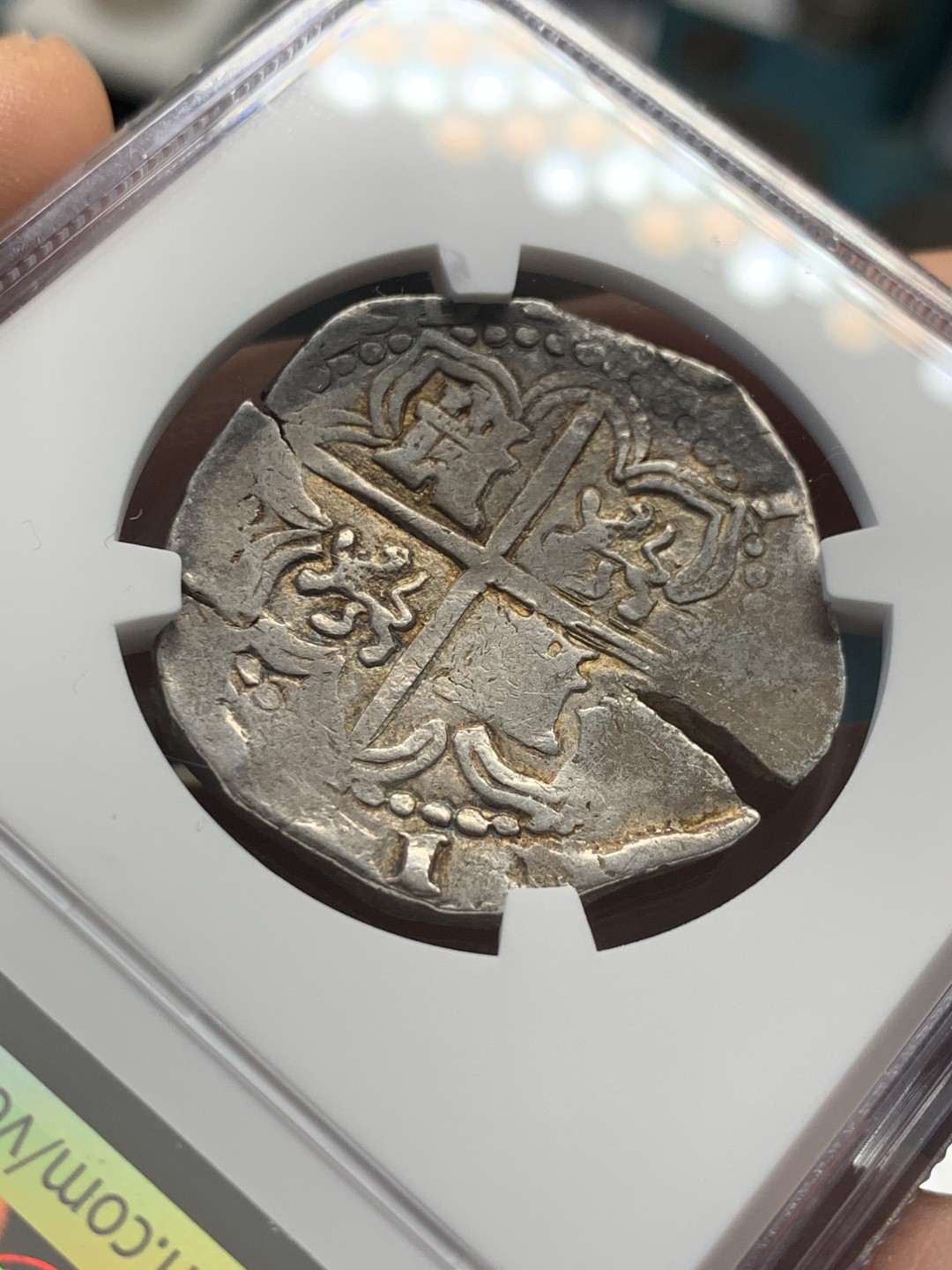 《竞宝斋》第39，40场-本周日，周一2场连拍（全场顺丰包邮） NGC-VF35 西班牙塞维利亚 1624-1648年 费利佩四世 4R 手打银币 本土COB半圆尺寸 非常稀少