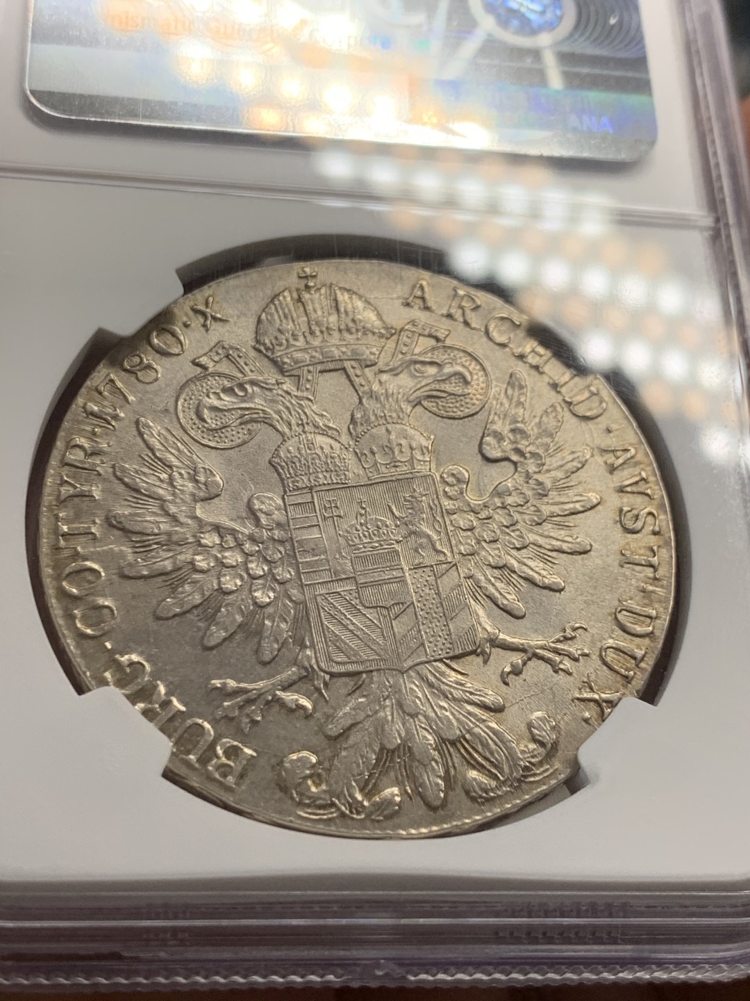 《竞宝斋》第39，40场-本周日，周一2场连拍（全场顺丰包邮） NGC 评级 奥地利 1780年 大奶妈 泰勒银币 双须版 原味包浆 细节不不错