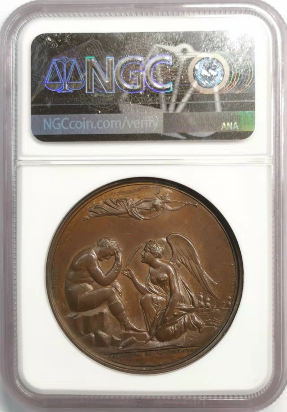 凡希社世界钱币微拍第一百九十二期 1820英国圣赫勒拿的拿破仑纪念铜章NGC-MS64