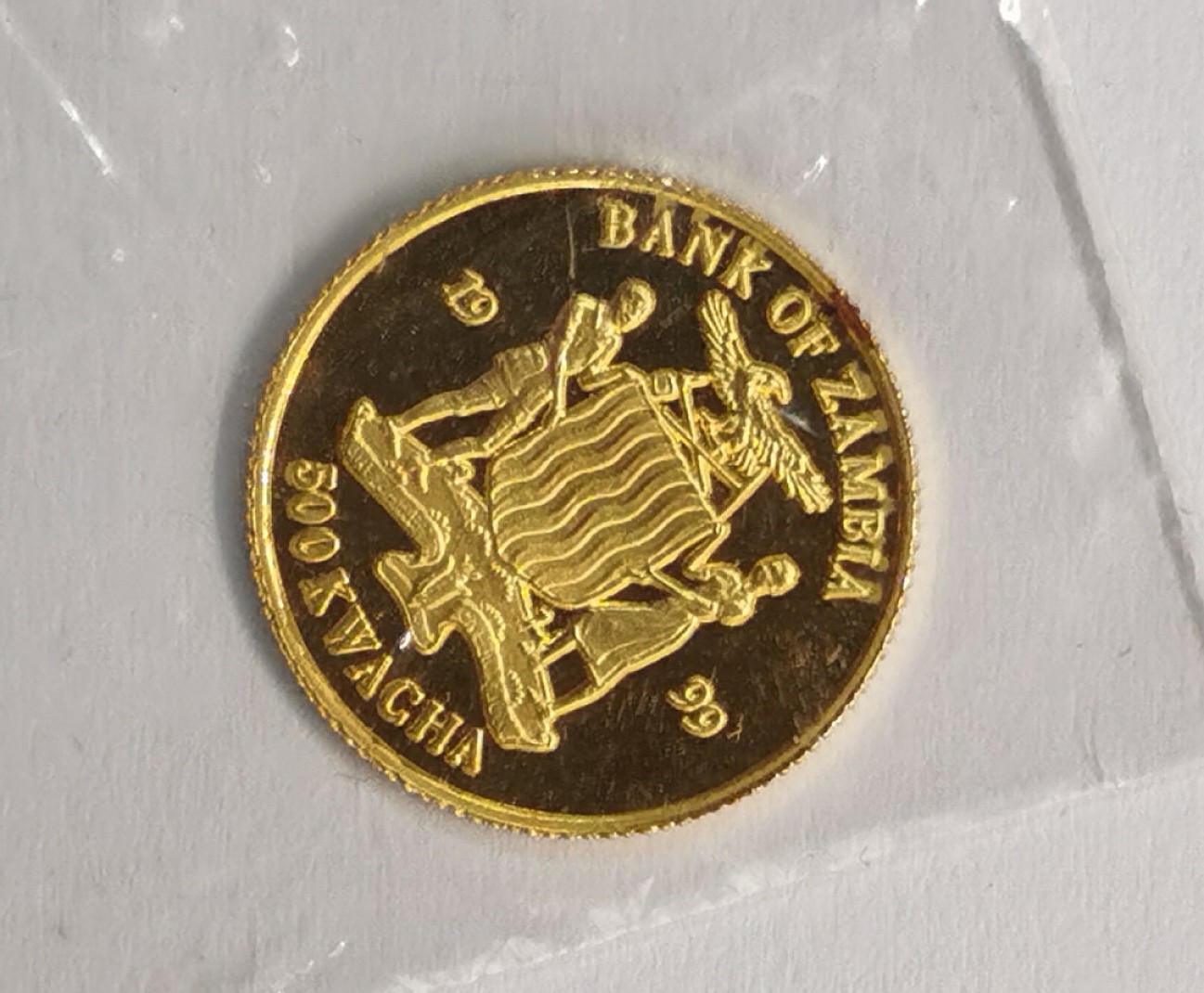 凡希社世界钱币微拍第一百九十二期 1999赞比亚利文斯顿纪念金币 1.22g 999金