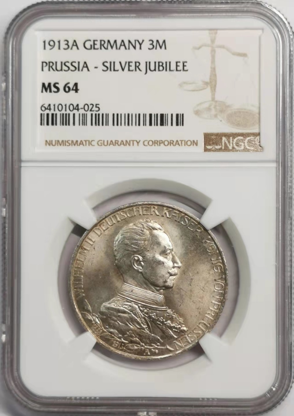 凡希社世界钱币微拍第一百九十二期 1913普鲁士3马克银币NGC-MS64
