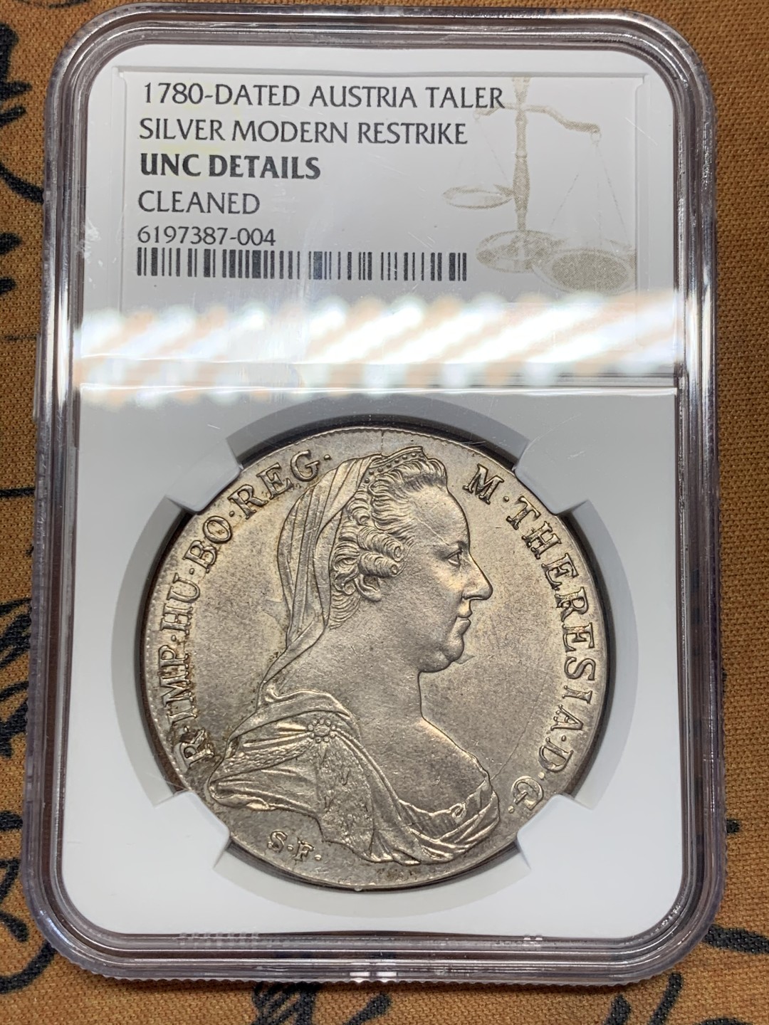 《竞宝斋》第39，40场-本周日，周一2场连拍（全场顺丰包邮） NGC 评级 奥地利 1780年 大奶妈 泰勒银币 双须版 原味包浆 细节不不错