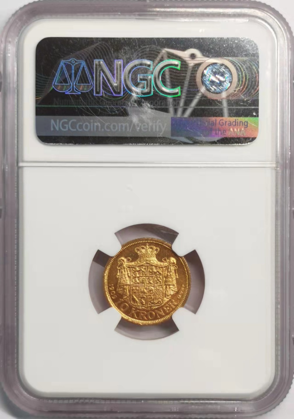 凡希社世界钱币微拍第一百九十二期 1909丹麦10克朗金币PCGS-MS65