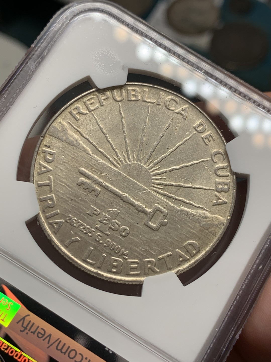 《竞宝斋》第39，40场-本周日，周一2场连拍（全场顺丰包邮） NGC-MS61 古巴 1953年 何塞马丁百年纪念 1比索 原光银币 热门品种