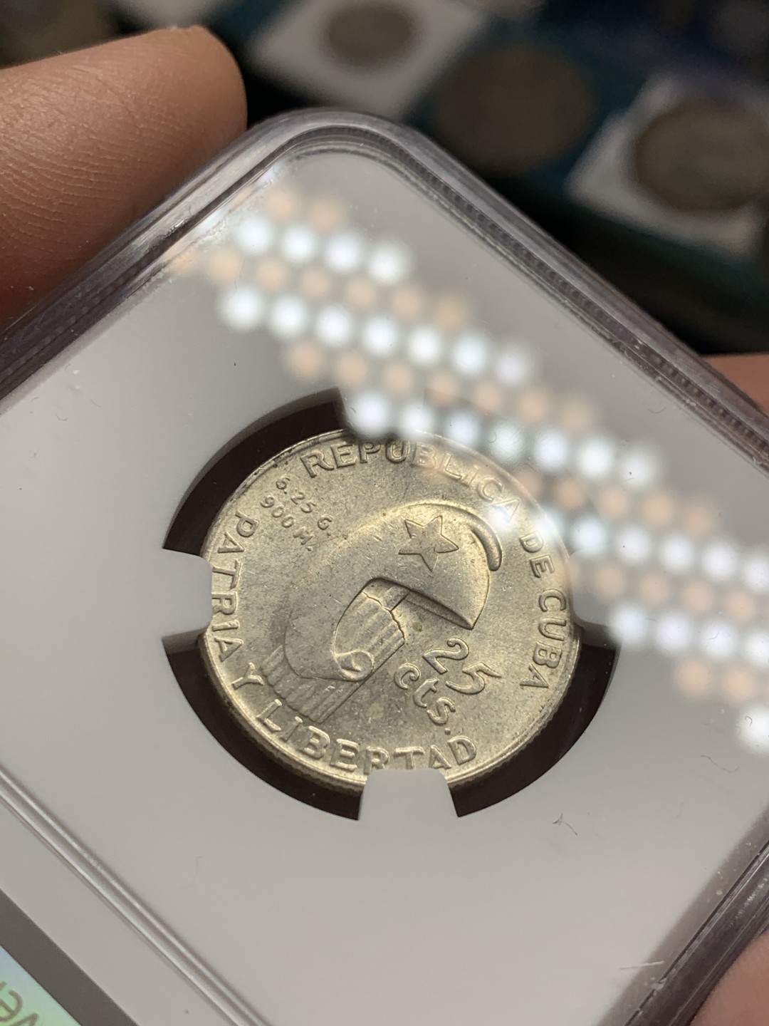 《竞宝斋》第39，40场-本周日，周一2场连拍（全场顺丰包邮） NGC-MS61 古巴 1953年 何塞马丁百年纪念 25分 原光银币 热门品种