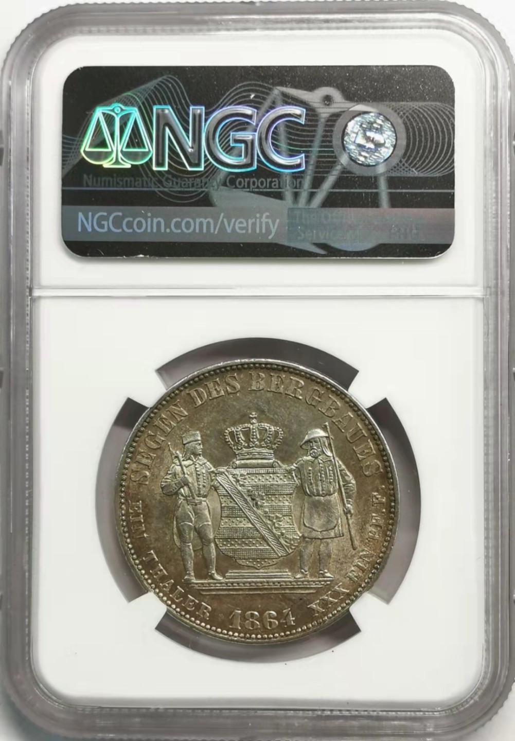 凡希社世界钱币微拍第一百九十二期 1864萨克森矿业泰勒NGC-AU58