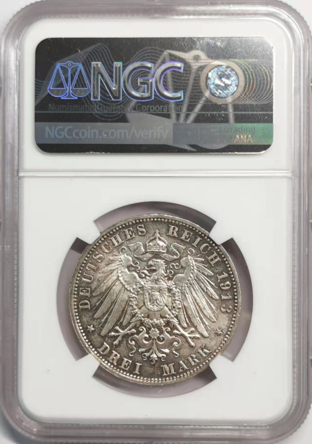 凡希社世界钱币微拍第一百九十二期 1913萨克森3马克银币NGC-MS63