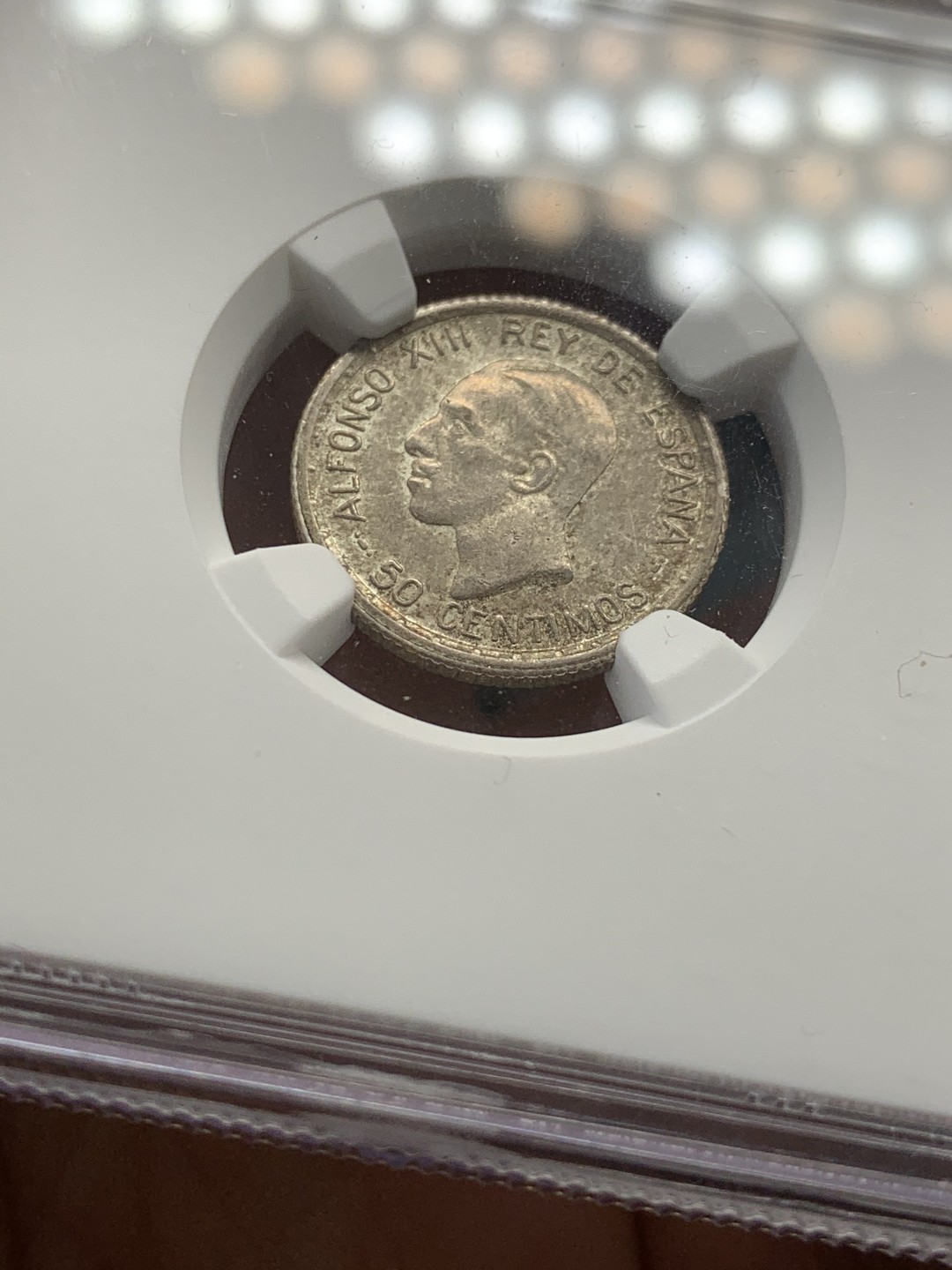 《竞宝斋》第39，40场-本周日，周一2场连拍（全场顺丰包邮） NGC MS63 西班牙 1926年 阿方索十三世 50分 银币