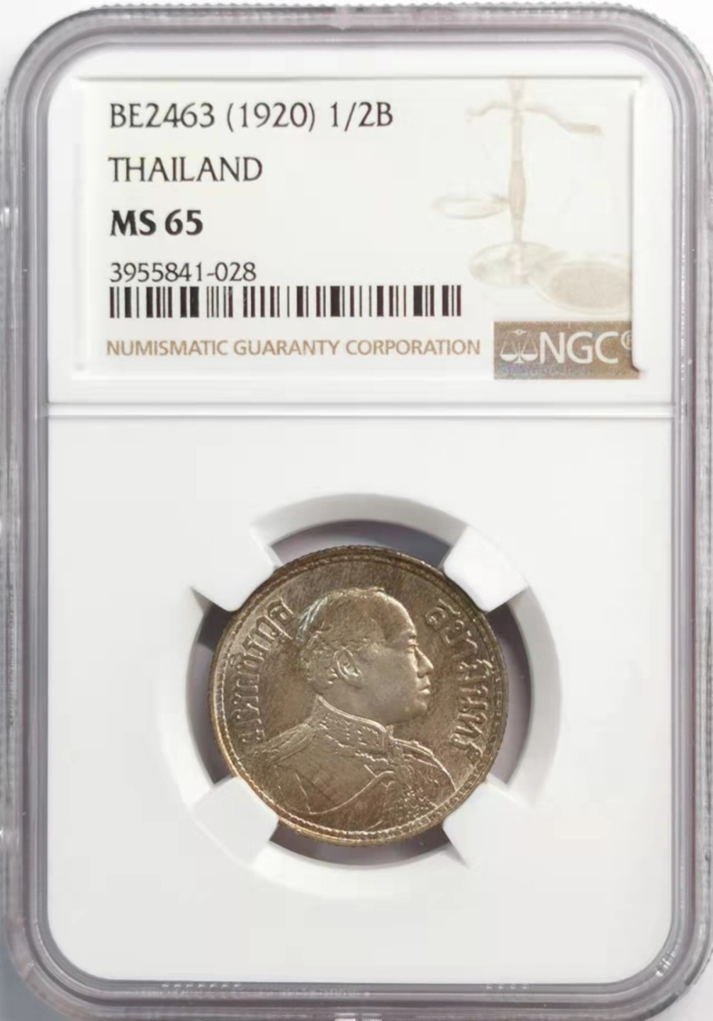 凡希社世界钱币微拍第一百九十二期 BE2463泰国1/2铢银币NGC-MS65顶级品！