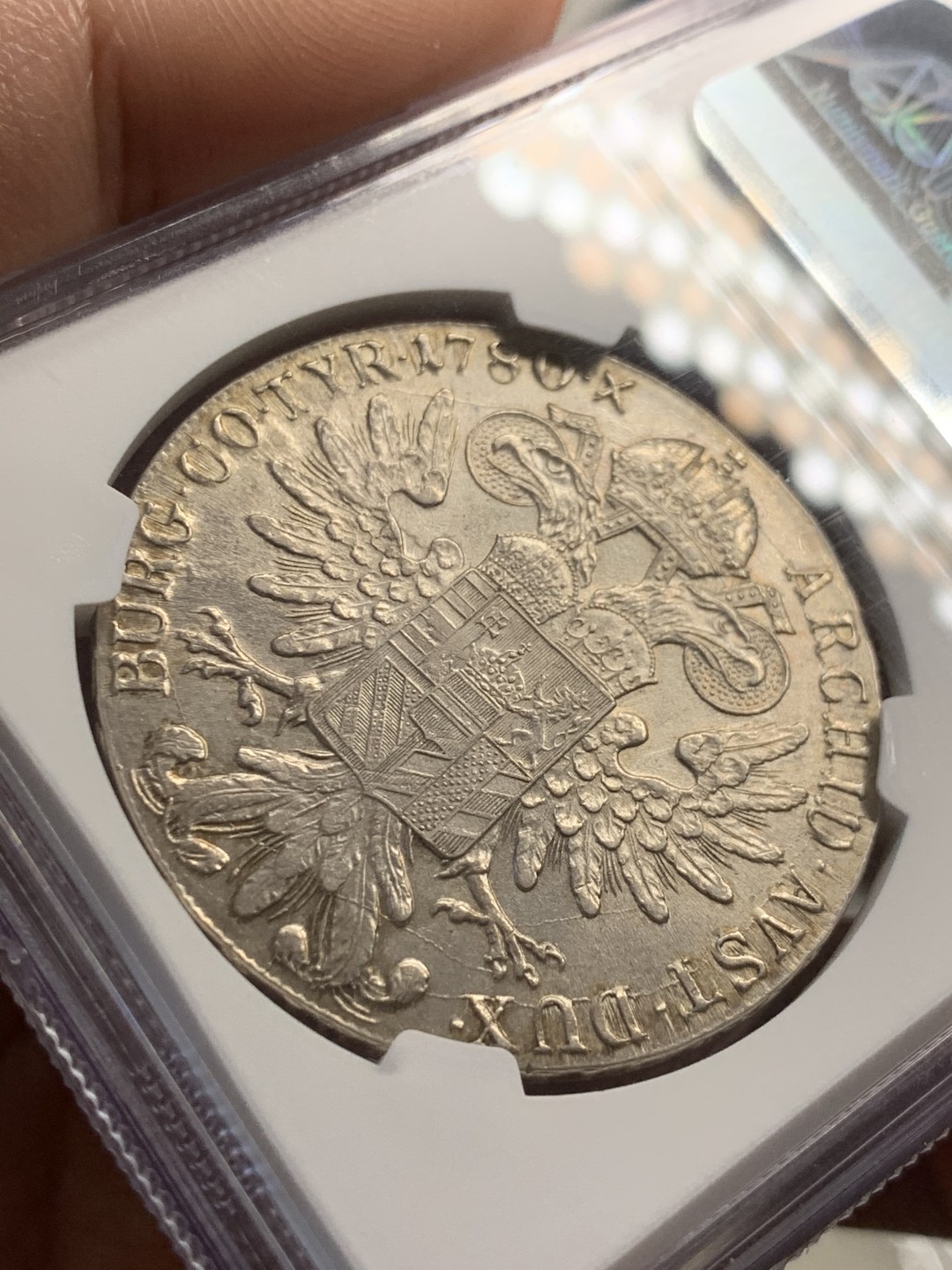 《竞宝斋》第39，40场-本周日，周一2场连拍（全场顺丰包邮） NGC 评级 奥地利 1780年 大奶妈 泰勒银币 双须版 原味包浆 细节不不错