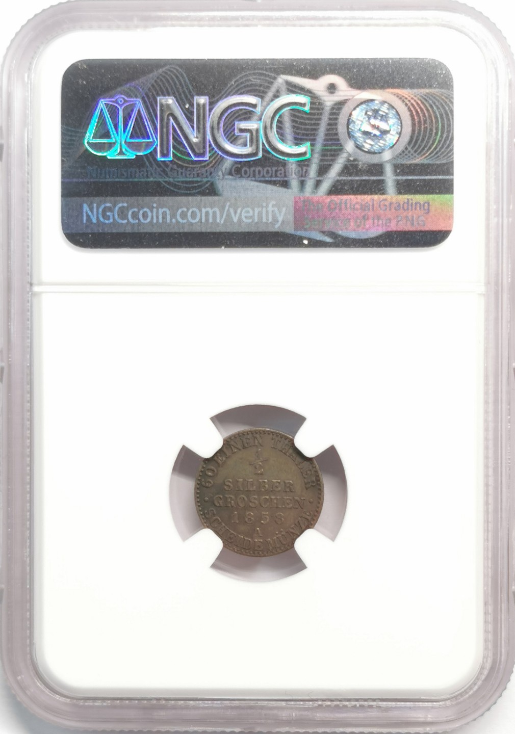 凡希社世界钱币微拍第一百九十二期 1858绍姆堡1/2SG银币NGC-UNCD
