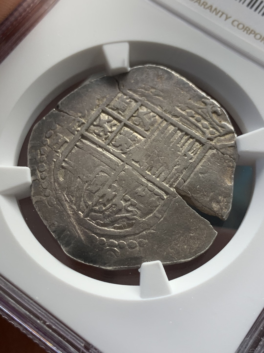 《竞宝斋》第39，40场-本周日，周一2场连拍（全场顺丰包邮） NGC-VF35 西班牙塞维利亚 1624-1648年 费利佩四世 4R 手打银币 本土COB半圆尺寸 非常稀少