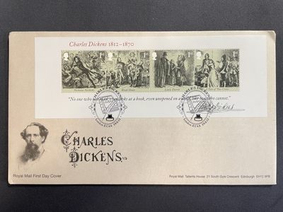 【第11期】莲池国际邮品拍卖 - 【英国】2012 查尔斯-狄更斯诞辰200周年 小全张首日封