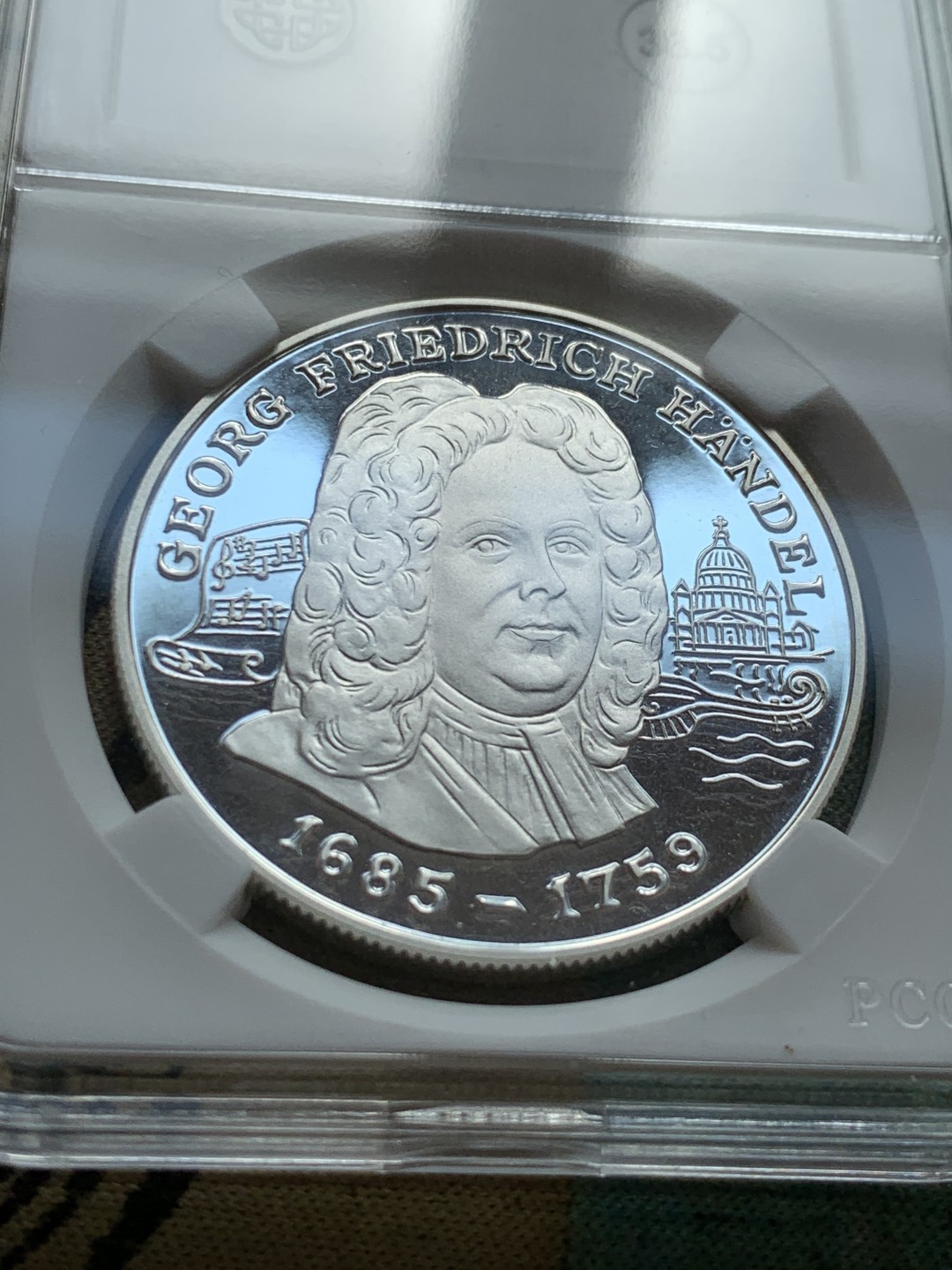 《竞宝斋》第39，40场-本周日，周一2场连拍（全场顺丰包邮） PROOF 31.47克 925银 1998年 安道尔大银币音乐家克劳迪娅蒙特威尔第 10D纪念银币