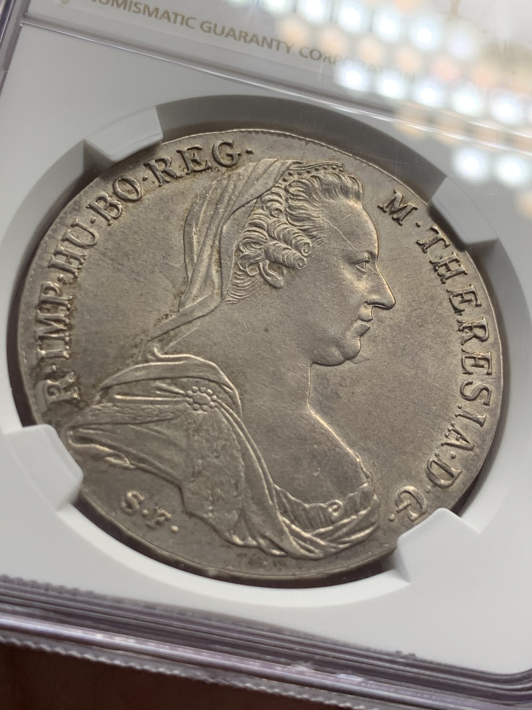 《竞宝斋》第39，40场-本周日，周一2场连拍（全场顺丰包邮） NGC 评级 奥地利 1780年 大奶妈 泰勒银币 双须版 原味包浆 细节不不错