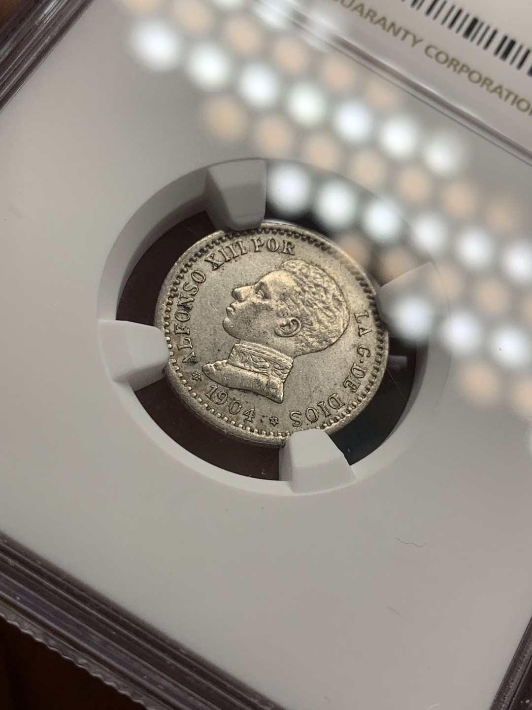 《竞宝斋》第39，40场-本周日，周一2场连拍（全场顺丰包邮） NGC-AU58 西班牙 1904年 阿方索十三世 50分 银币 原光好品