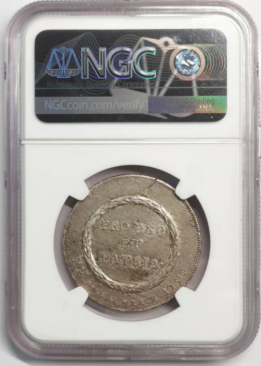 凡希社世界钱币微拍第一百九十二期 荐1796德国福尔达1/2泰勒NGC-MS61淡灰浅彩！