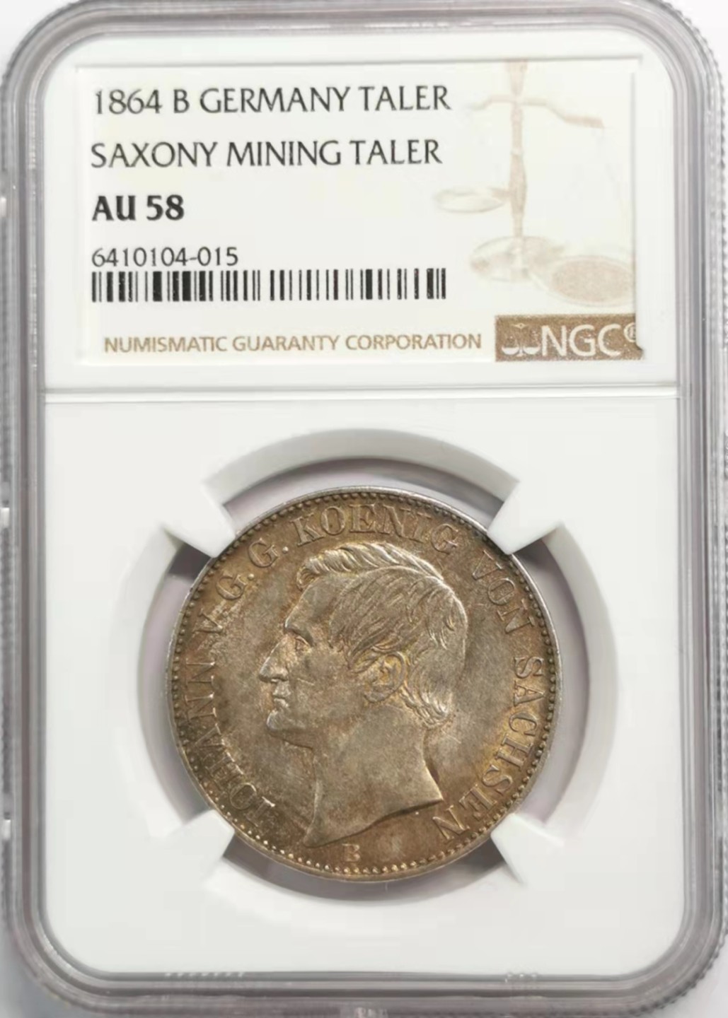 凡希社世界钱币微拍第一百九十二期 1864萨克森矿业泰勒NGC-AU58