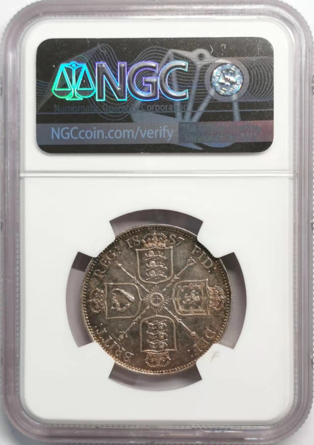 凡希社世界钱币微拍第一百九十二期 1887英国老维高冠2先令NGC-AU58