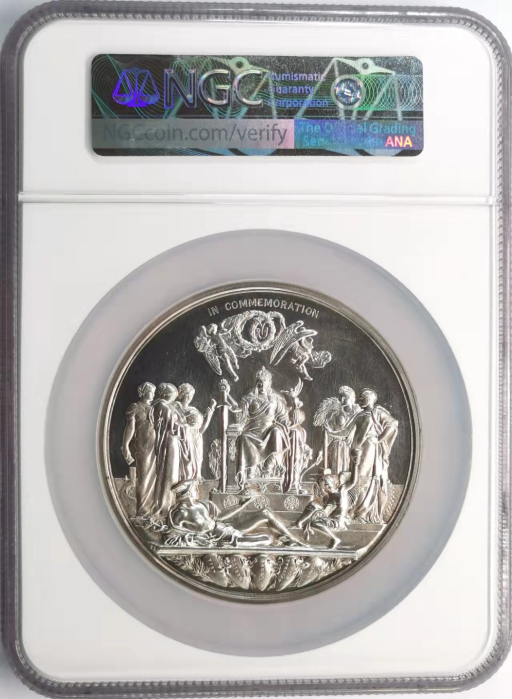 凡希社世界钱币微拍第一百九十二期 稀！1887英国维多利亚加冕50周年纪念银章大型NGC-MS62精美！