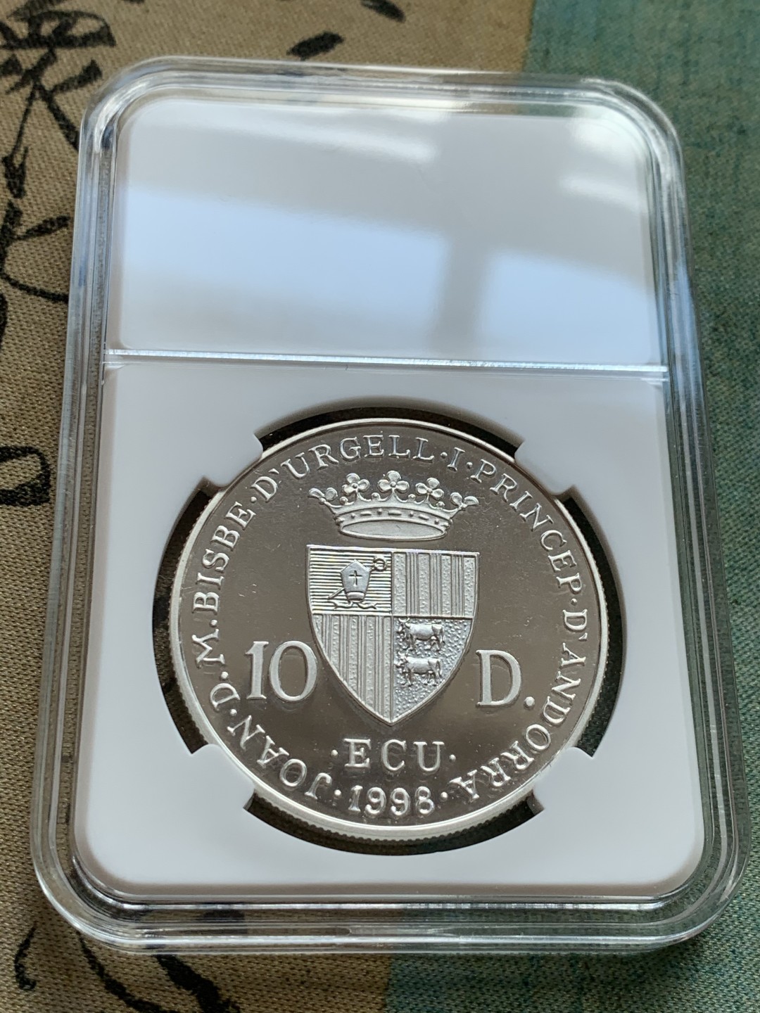 《竞宝斋》第39，40场-本周日，周一2场连拍（全场顺丰包邮） PROOF 31.47克 925银 1998年 安道尔大银币音乐家克劳迪娅蒙特威尔第 10D纪念银币