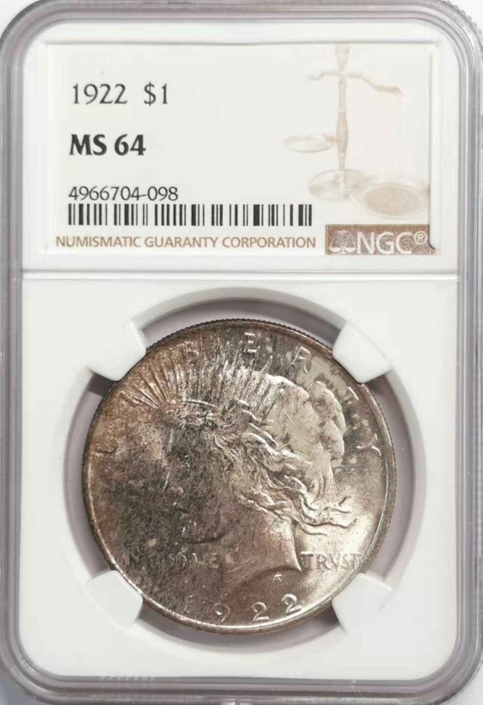 凡希社世界钱币微拍第一百九十二期 1922美国和平壹元NGC-MS64