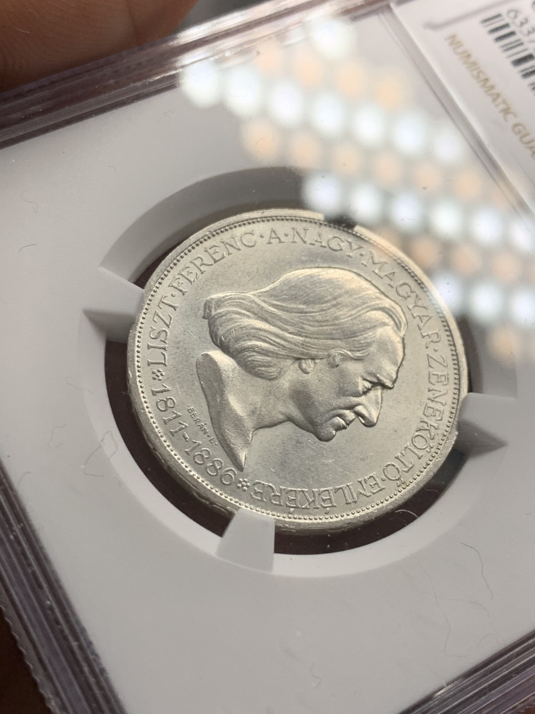 《竞宝斋》第39，40场-本周日，周一2场连拍（全场顺丰包邮） NGC-UNC 匈牙利 1936年 50周年纪念 2潘果 银币 原光好品 看不出洗过