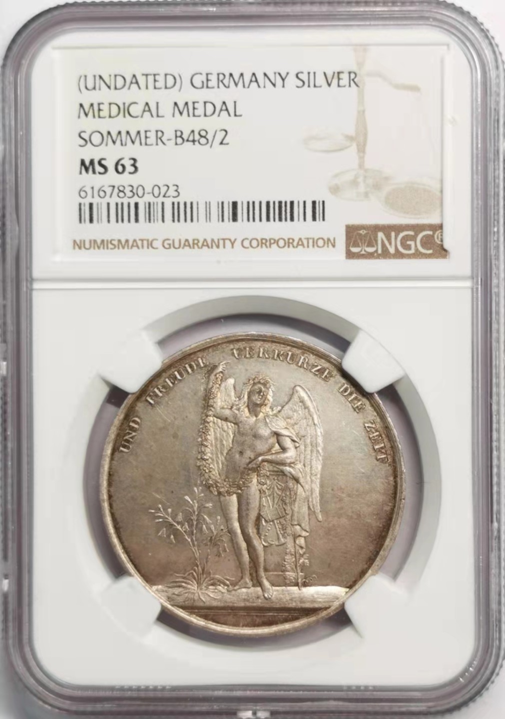 凡希社世界钱币微拍第一百九十二期 十八世纪德国医学纪念银章NGC-MS63 LOOS作品！