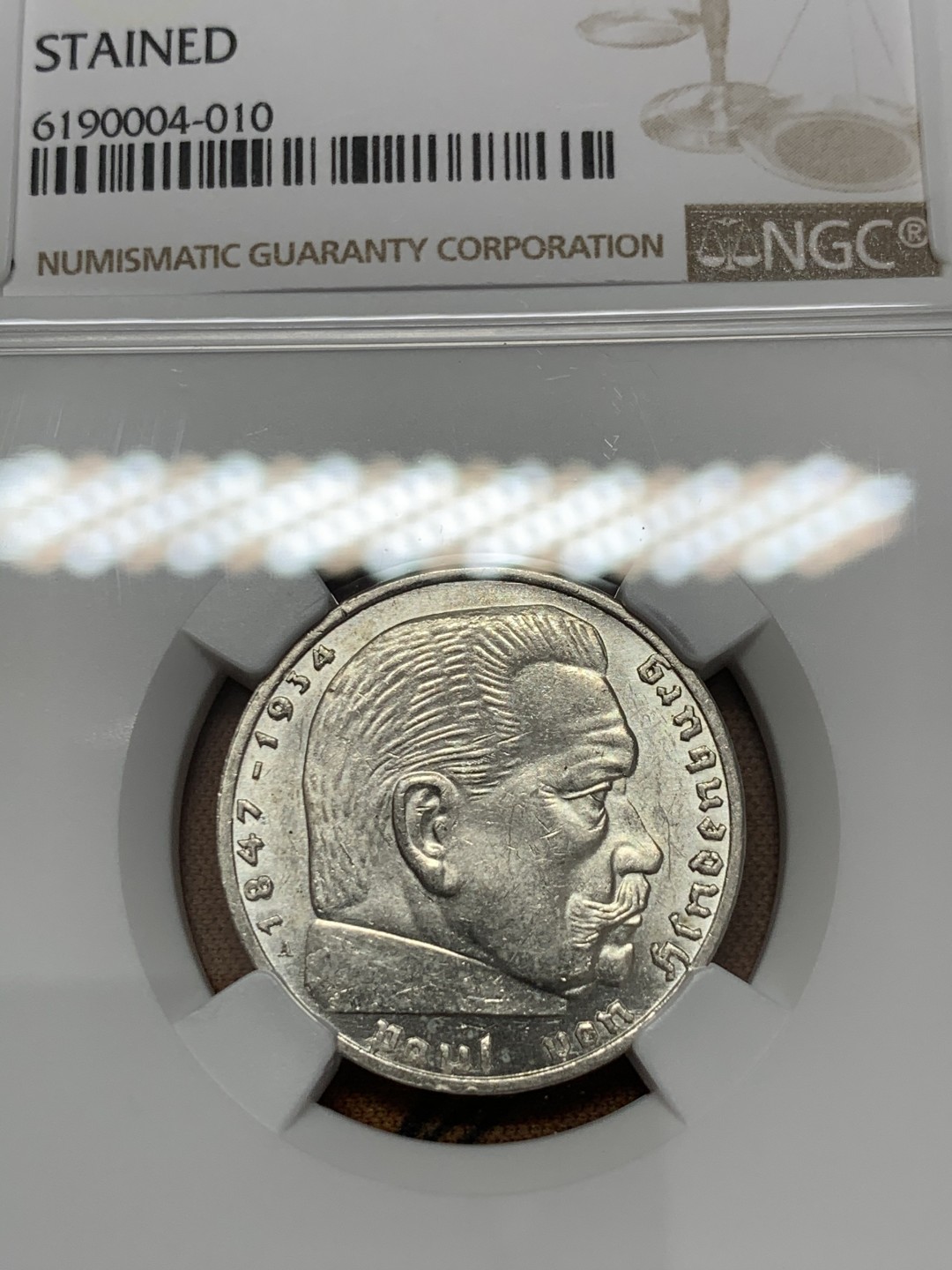 《竞宝斋》第39，40场-本周日，周一2场连拍（全场顺丰包邮） NGC 评级 德国 1939年 兴登堡 老鹰 2马克 银币