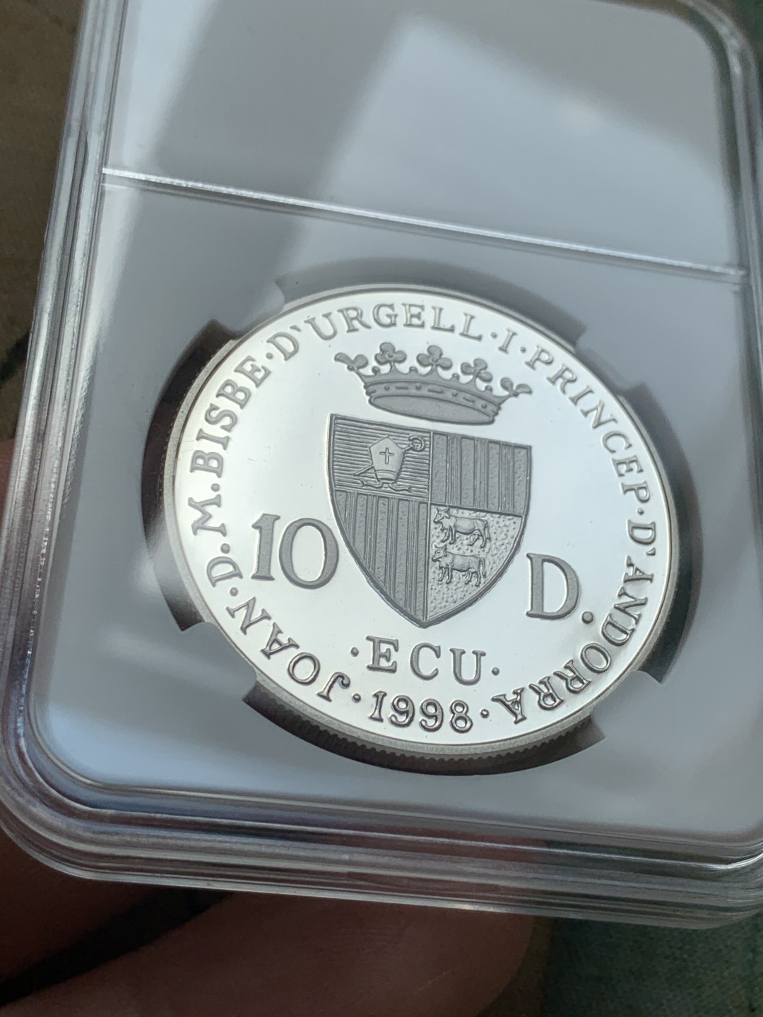 《竞宝斋》第39，40场-本周日，周一2场连拍（全场顺丰包邮） PROOF 31.47克 925银 1998年 安道尔大银币音乐家克劳迪娅蒙特威尔第 10D纪念银币