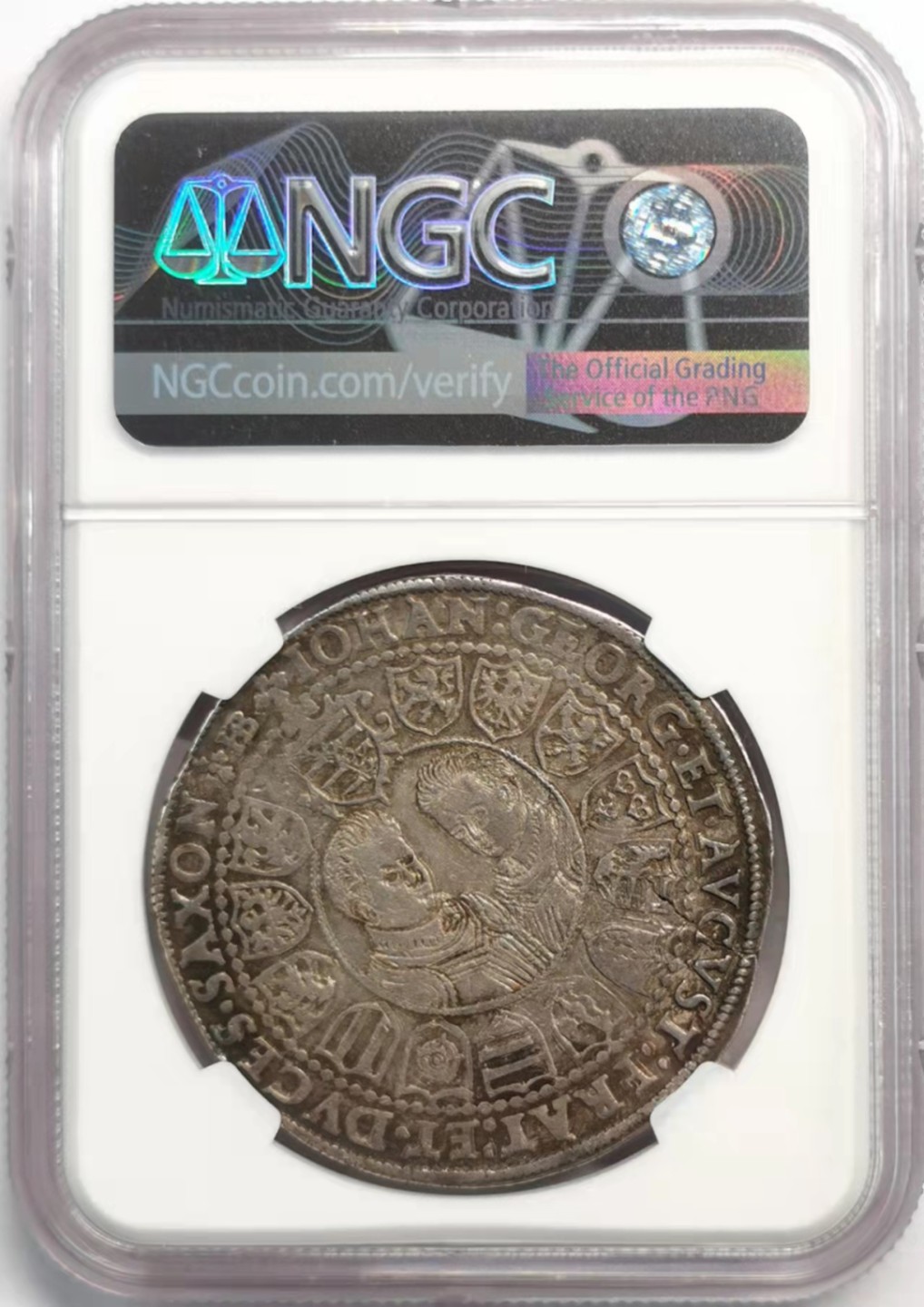 凡希社世界钱币微拍第一百九十二期 荐！1602萨克森国王执剑大型泰勒NGC-AU50原味收藏级！