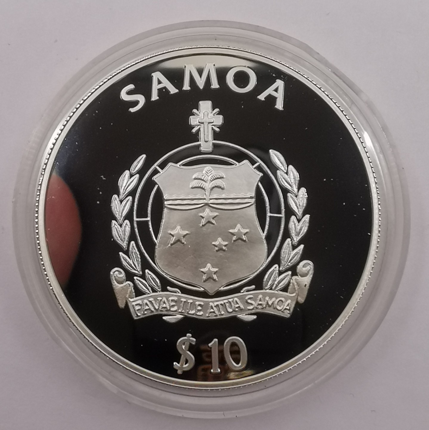 乐游外币首场自动拍卖—各国动物及世界杯足球币 1998西萨摩亚10元精制银币世界币足球赛