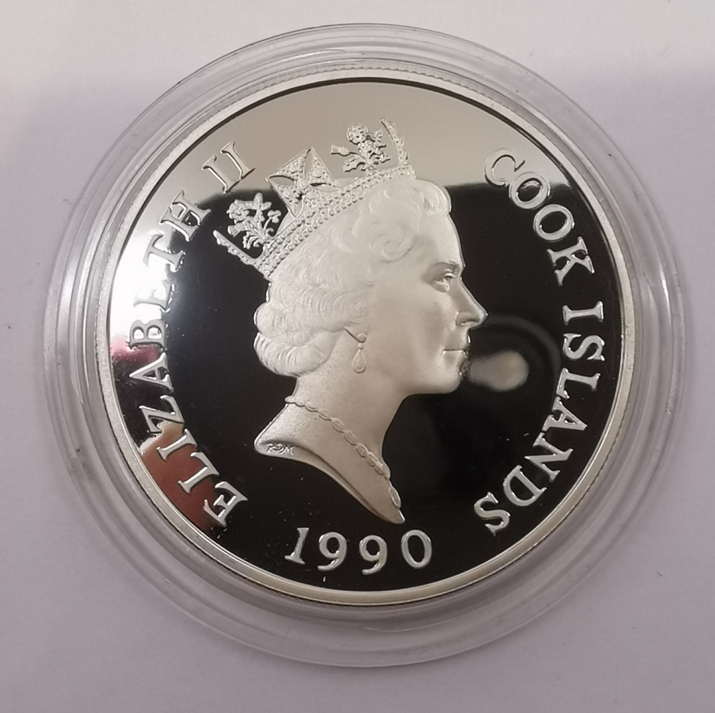 乐游外币首场自动拍卖—各国动物及世界杯足球币 1990库克群岛50元精制银币世界币足球赛
