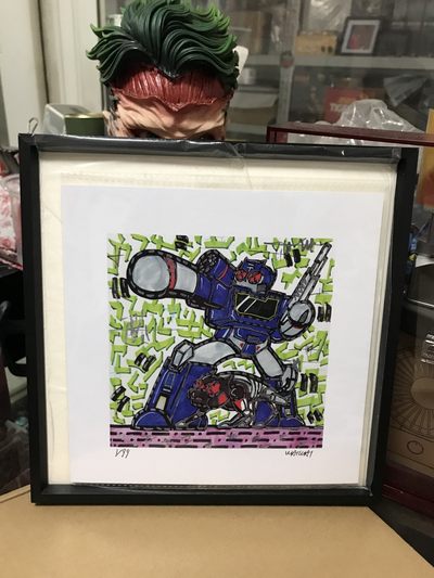 零元拍：歪歪亲笔签名 OWSON系列限量插画复制画《声波》，尺寸约22/22厘米，拍品不含镜框 - 零元拍：歪歪亲笔签名 OWSON系列限量插画复制画《声波》，尺寸约22/22厘米，拍品不含镜框