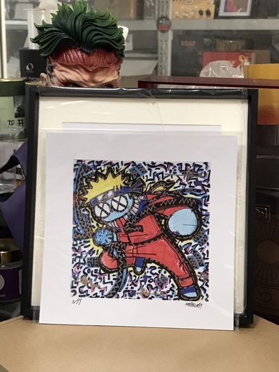 零元拍：歪歪亲笔签名 OWSON系列限量插画复制画《火影忍者》，尺寸约22/22厘米，拍品不含镜框 - 零元拍：歪歪亲笔签名 OWSON系列限量插画复制画《火影忍者》，尺寸约22/22厘米，拍品不含镜框