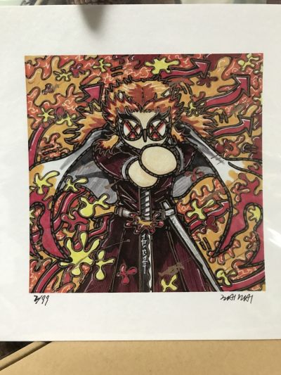 歪歪亲签 OWSON系列限量插画复制画 炎柱大哥《鬼灭之刃》尺寸约22/22厘米 - 歪歪亲签 OWSON系列限量插画复制画 炎柱大哥《鬼灭之刃》尺寸约22/22厘米