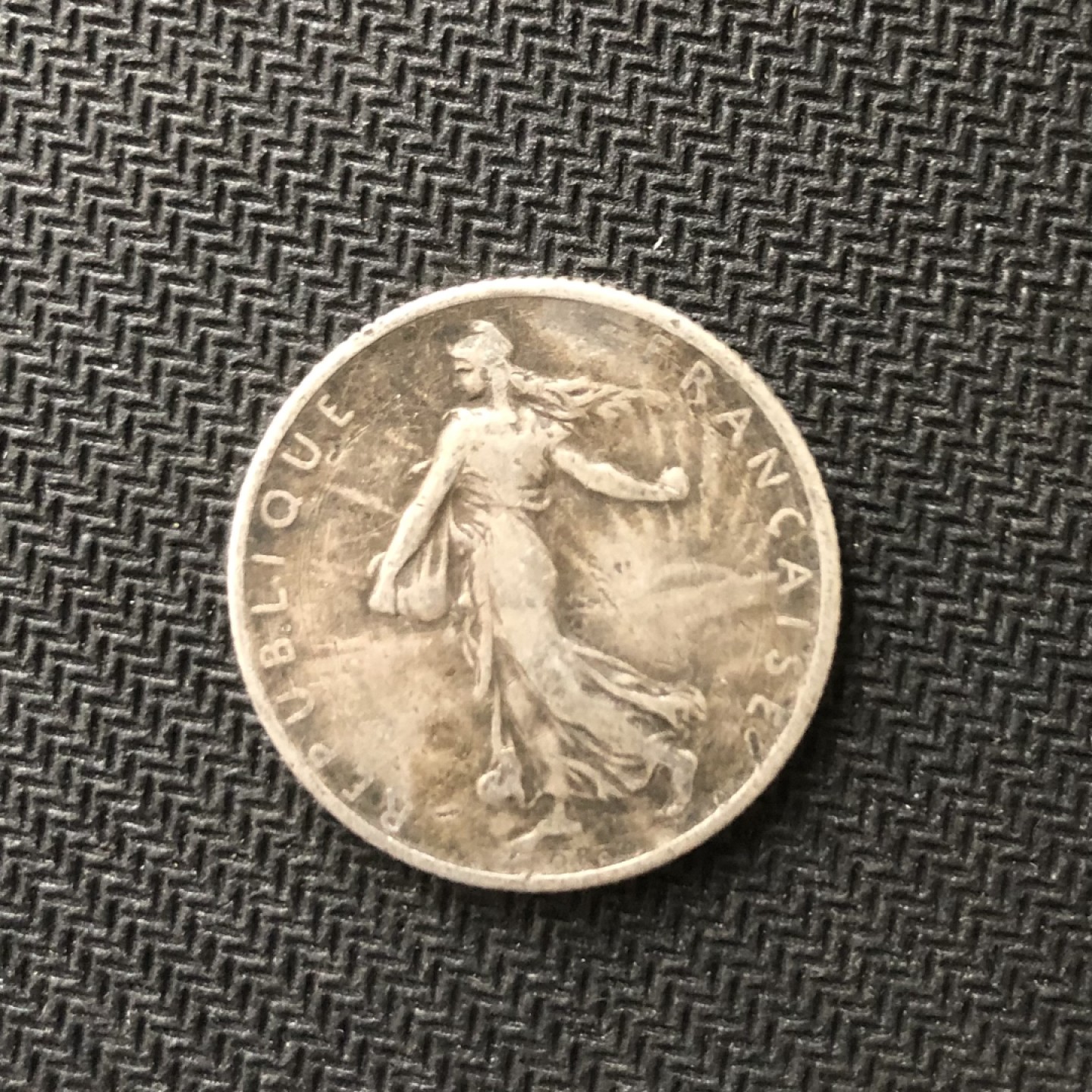 【保诚微拍】【全场包邮】第22期 $ 银币专场 $ Silver Coins  法国  1914年 播种女神 2法郎 硬币 银币（10克，0.835银）XF好品！！