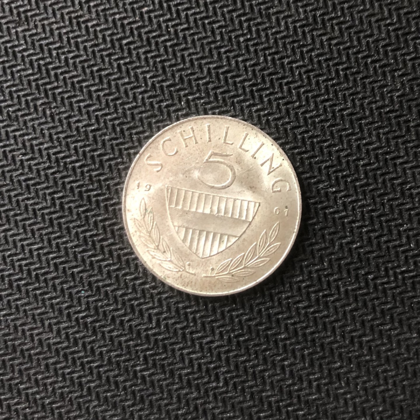 【保诚微拍】【全场包邮】第22期 $ 银币专场 $ Silver Coins  奥地利 1961年 5先令 硬币 银币（5.2克，0.64银，23.5mm）