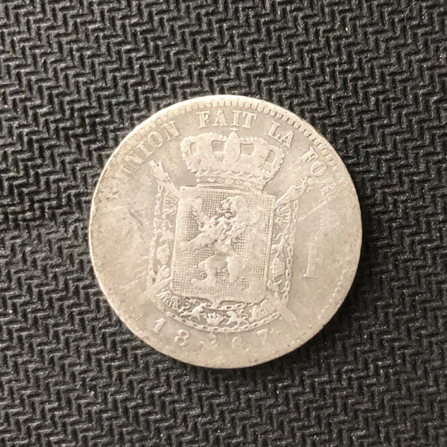 【保诚微拍】【全场包邮】第22期 $ 银币专场 $ Silver Coins  比利时 利奥波德二世 1867年 2法郎 硬币 银币（10克，0.835银）