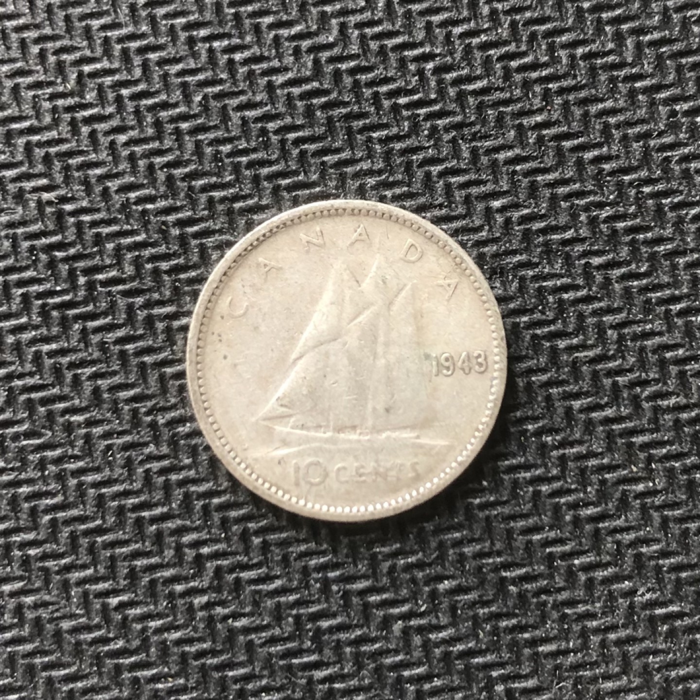 【保诚微拍】【全场包邮】第22期 $ 银币专场 $ Silver Coins  加拿大 乔治五世 1943年 10分 帆船 银币 （ 2.33克 0.8银）