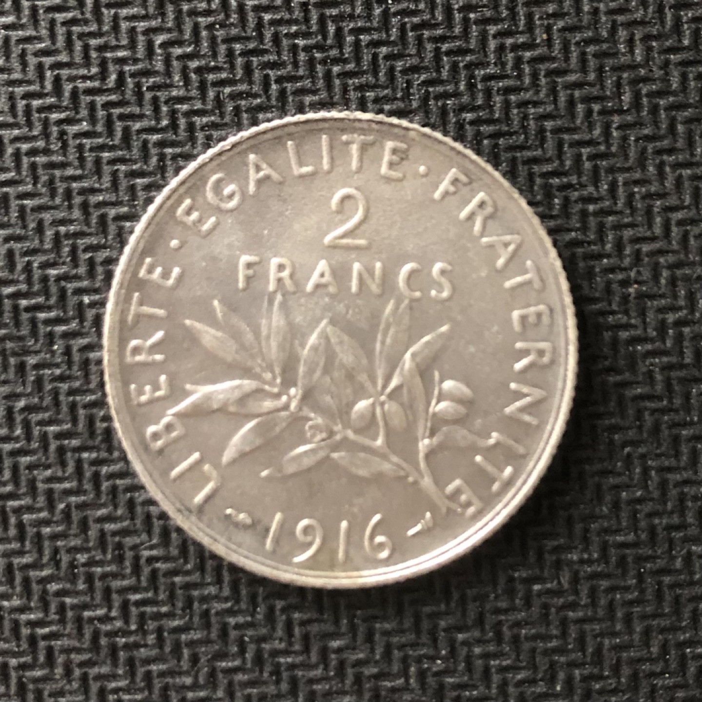 【保诚微拍】【全场包邮】第22期 $ 银币专场 $ Silver Coins  法国  1916年 播种女神 2法郎 硬币 银币（10克，0.835银）UNC！！