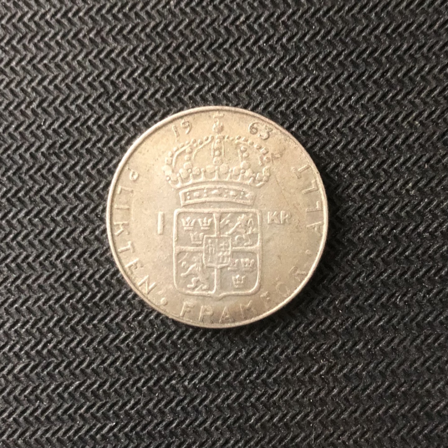 【保诚微拍】【全场包邮】第22期 $ 银币专场 $ Silver Coins  瑞典 古斯塔夫六世 1963年 1克朗 银币 （7克，0.4银，25mm）