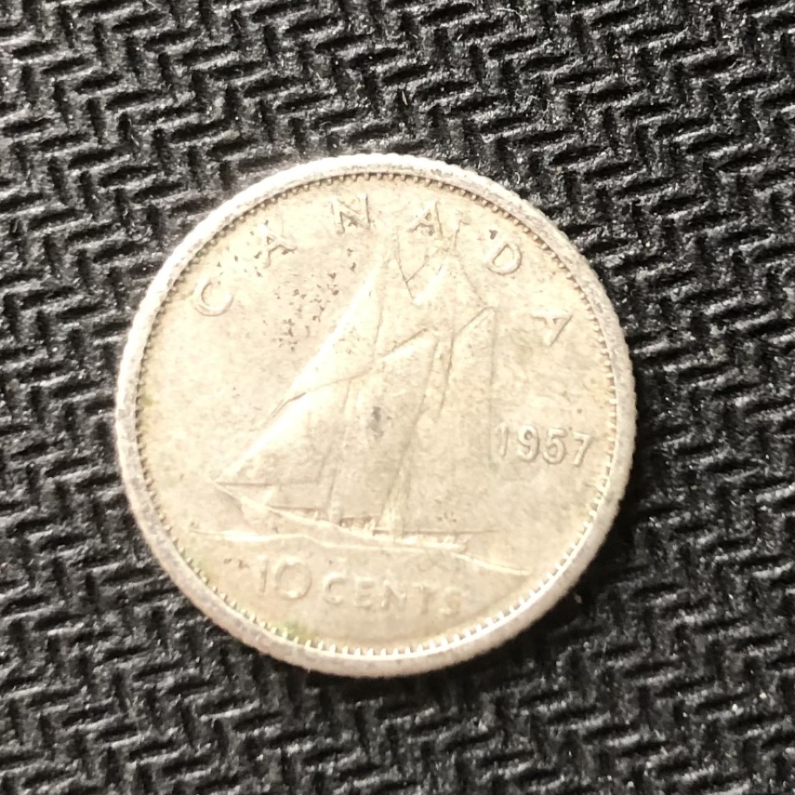 【保诚微拍】【全场包邮】第22期 $ 银币专场 $ Silver Coins  ？加拿大  伊丽莎白二世 1957年 10分 帆船 银币 （ 2.33克 0.8银）